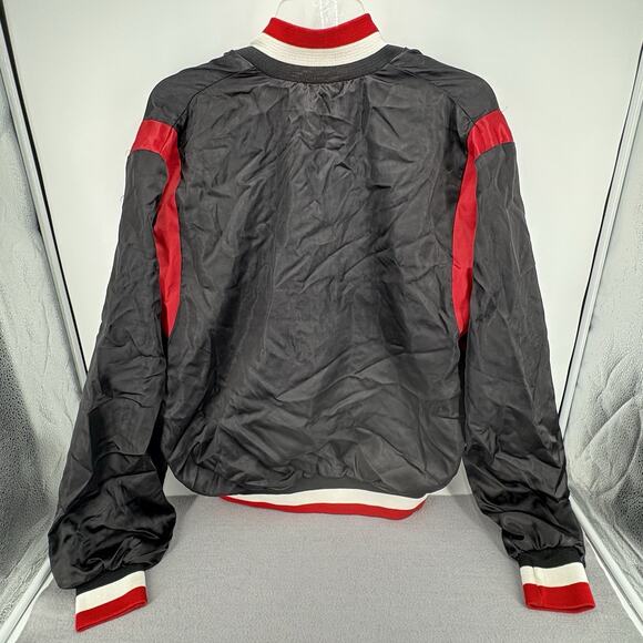 Vintage 80's Michelob Beer Anheiser Busch Black & Red Satin Bomber Jacket L - Picture 8 of 11